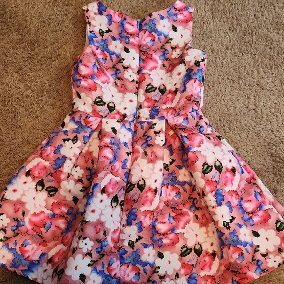 Elegant Floral Kids Dress in Pink and Blue - Picture 3 of 3